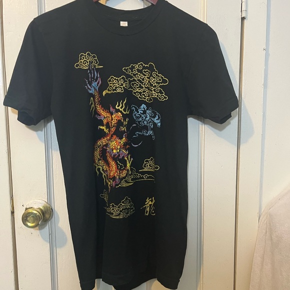 Other - Men’s Small Black Shortsleeved Crewneck Tshirt by Otter w Dragon Image Graphic